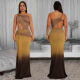 EVE Sexy Off-Shoulder Gradient Color Maxi Dress BY-7473