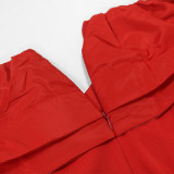 EVE Solid Color Off Shoulder Ruffles Dress CYA-901904