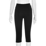 EVE Slim Leather-buckle Casual Trousers GDSF-J25PT236