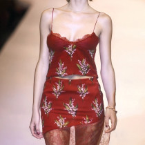 EVE Print Mesh Patchwork Two Piece Skirts Set GLRF-NK40183