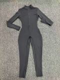 EVE Long Sleeve Zipper Yoga Tight Jumpsuit GQSA-5025