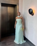 EVE Wrap Chest Pleated Maxi Dress GCNE-72518
