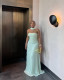 EVE Wrap Chest Pleated Maxi Dress GCNE-72518