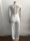 EVE Lace Patchwork Wide Leg Jumpsuit OSM-4492
