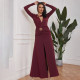EVE Deep V Neck Split Solid Color Maxi Dress XEF-K25D79803