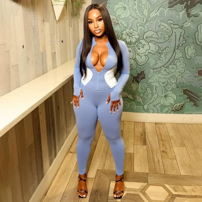 EVE Contast Color Long Sleeve Two Piece Pants Set YWXS-K25L1152