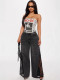 EVE Letter Printed Strapless Top GFCF-1399