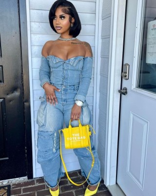 EVE Off Shoulder Long Sleeve Denim Jumpsuit LSD-2531