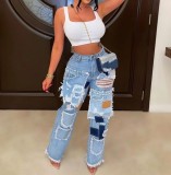 EVE Fashion Holes Washed Slim Jeans LSD-2475