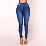 EVE Lace Hollow Out Patchwork Jeans GXJF-25554