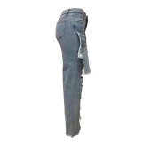 EVE Fashion Holes Washed Slim Jeans LSD-2475