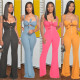 EVE Sexy Zipper Sleeveless Jumpsuit Wrap Chest Two Piece Set GCNF-0050