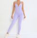 EVE Backless Solid Color Tight Sport Jumpsuit GQSA-9150
