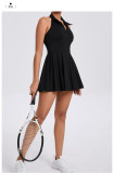 EVE Solid Color Sleeveless Halterneck Sport Mini Dress GQSA-QS521