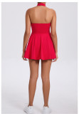 EVE Solid Color Sleeveless Halterneck Sport Mini Dress GQSA-QS521