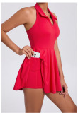 EVE Solid Color Sleeveless Halterneck Sport Mini Dress GQSA-QS521