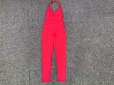 EVE Backless Solid Color Tight Sport Jumpsuit GQSA-9150
