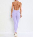 EVE Backless Solid Color Tight Sport Jumpsuit GQSA-9150
