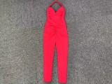 EVE Backless Solid Color Tight Sport Jumpsuit GQSA-9150