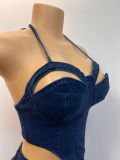 EVE Solid Color Hollow Out Sling Two Piece Pants Set YRST-T064