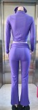 EVE Long Sleeve Solid Color Sport Two Piece Pants Set(With Hairband) XMCS-qk20250911