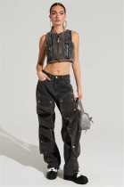 EVE Irregular High Waist Fashion Jeans YUMT-YMT405