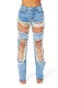 EVE Chain Bead Hollow Out Straight Leg Jeans YUMT-YMT323