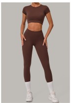 EVE Short Sleeve Sport Solid Color Pants Suit GQSA-46038+08101