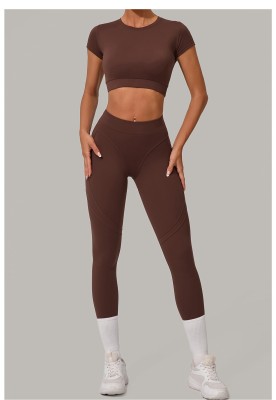 EVE Short Sleeve Sport Solid Color Pants Suit GQSA-46038+08101