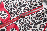 EVE Leopard Print Zipper Patchwork 2 Piece Pants Set DLSF-K25S80683