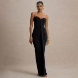 EVE Wrap Chest Solid Color Maxi Dress GSZM-C25DS236