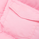 EVE Solid Color Sleeveless Zipper Cotton Vest Jacket GSZM-Y25TP352