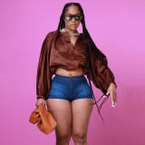 EVE Bat Sleeve Zipper Print Coats YF-10873