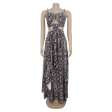 EVE Snake Print Sling Maxi Dress BY-7502