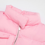 EVE Solid Color Sleeveless Zipper Cotton Vest Jacket GSZM-Y25TP352