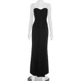 EVE Wrap Chest Solid Color Maxi Dress GSZM-C25DS236