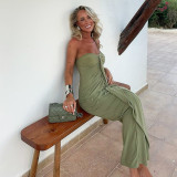 EVE Wrap Chest Solid Color Maxi Dress GSZM-C25DS236