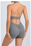 SC Halterneck Solid Color Yoga Sport Romper GQSA-51001
