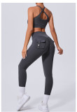SC Solid Color Sleeveless Sport Yoga Two Piece Pants Set GQSA-59520/8020