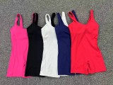 EVE Sleeveless Solid Color Sport Romper GQSA-18293
