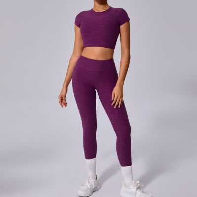 EVE Solid Color Backless Yoga Two Piece Pants Set GQSA-71240/46324