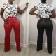 EVE Solid Color Loose Wide Leg Leather Pants BN-313
