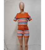 EVE Fashion Knits Short Sleeve Two Piece Shorts Set QXTF-83026