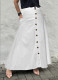 EVE Single Breasted Pocket Solid Color Long Skirt OMY-12015