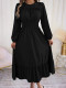 EVE Solid Color Long Sleeve Loose Midi Dress OMY-12013