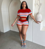 EVE Fashion Knits Short Sleeve Two Piece Shorts Set QXTF-83026