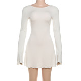 EVE Long Sleeve Backless Mini Dress GYME-K25D79069