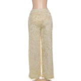 EVE Color Plush High Waisted Straight Warm Pants GYME-K25P79675