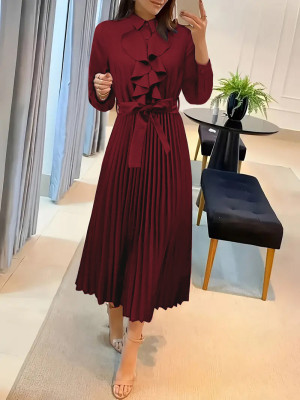 EVE Long Sleeve Ruffles Shirt Dress MOMY-12014