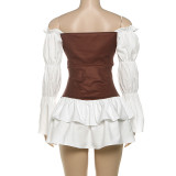 EVE Contrast Color Patchwork Mini Dress GYME-K25D78250